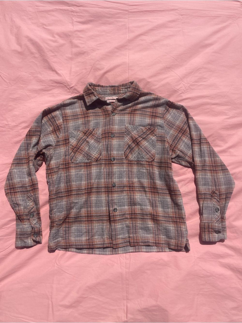 Urban Outfitters 100% Cotton Earth-Tone Plaid Flannel